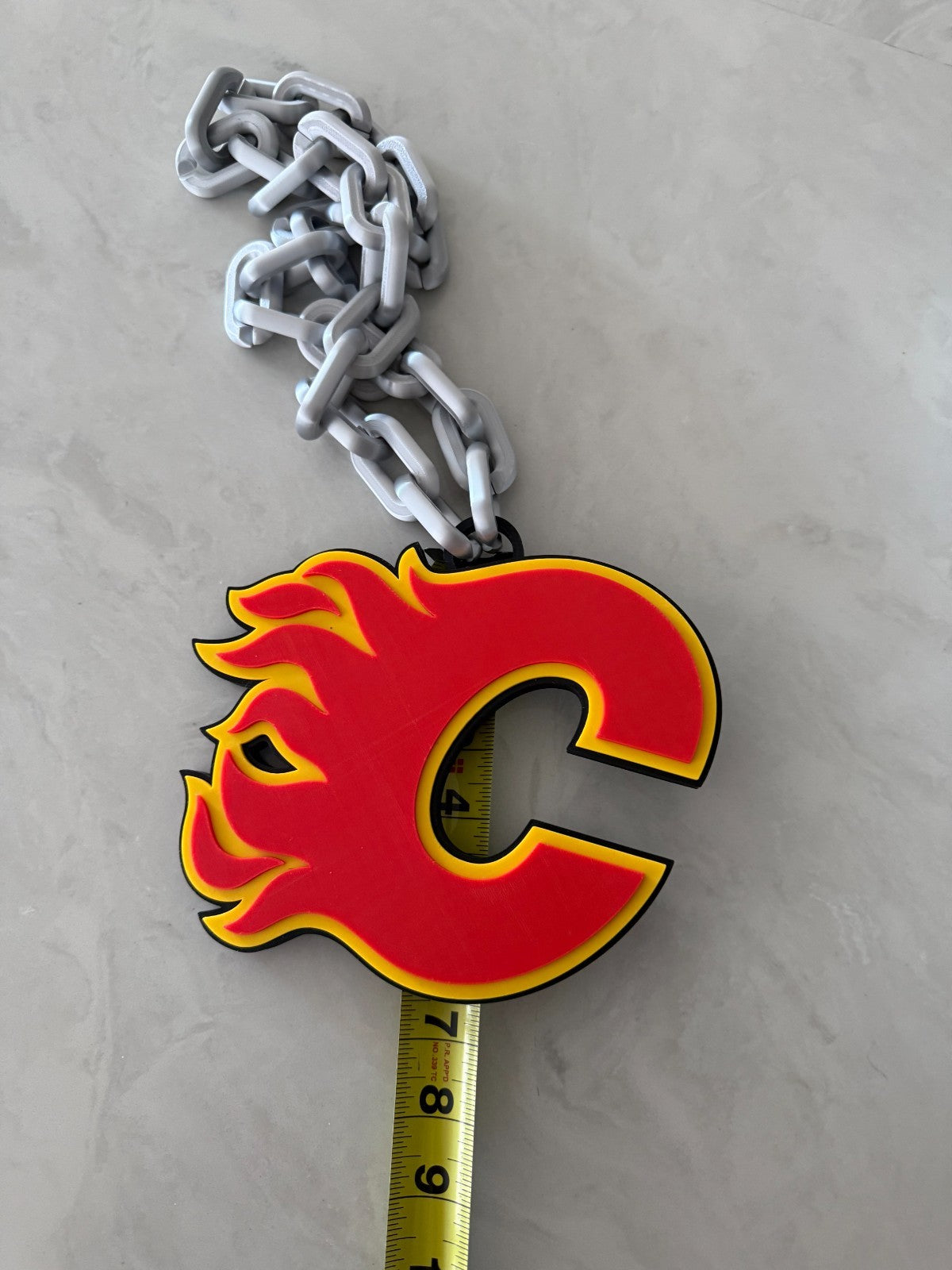 Calgary Flames Oversized Necklace, Fan Hype Chain "C" of Red!