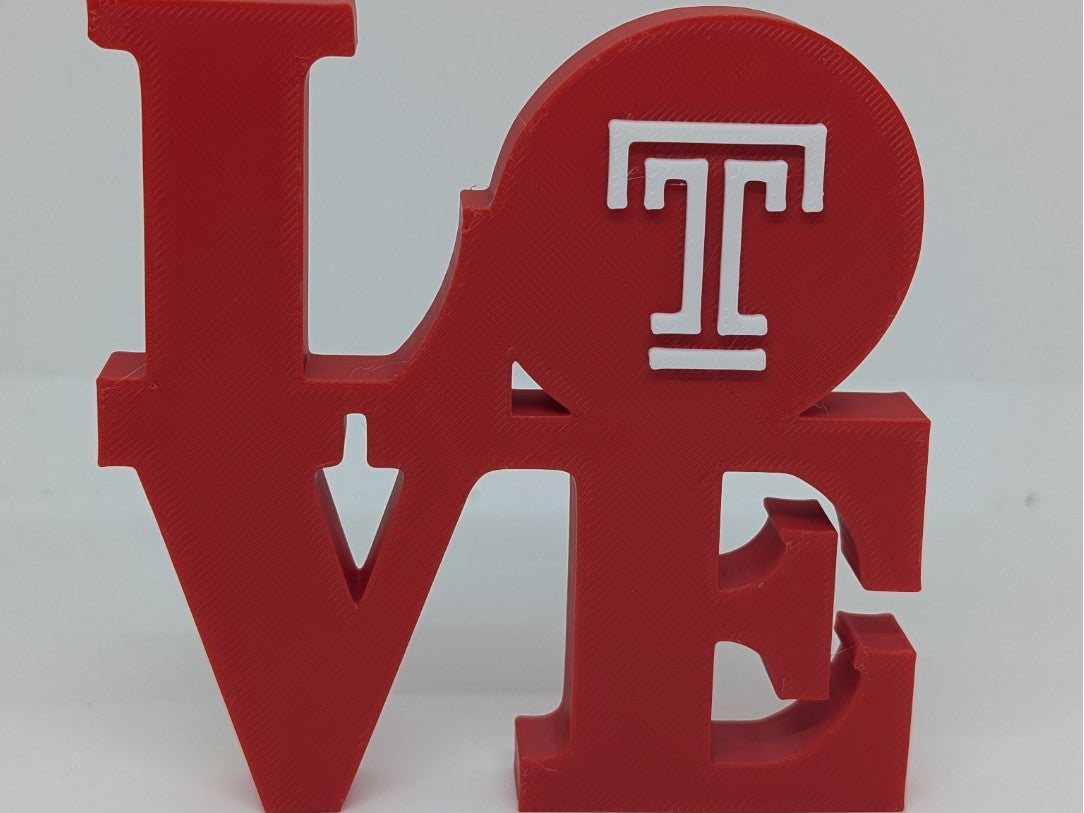 Temple University Love Park Sign 3D Printed Wall Sign