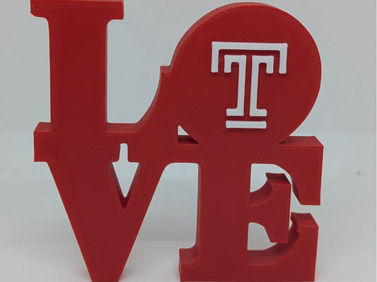 Temple University Love Park Sign 3D Printed Wall Sign