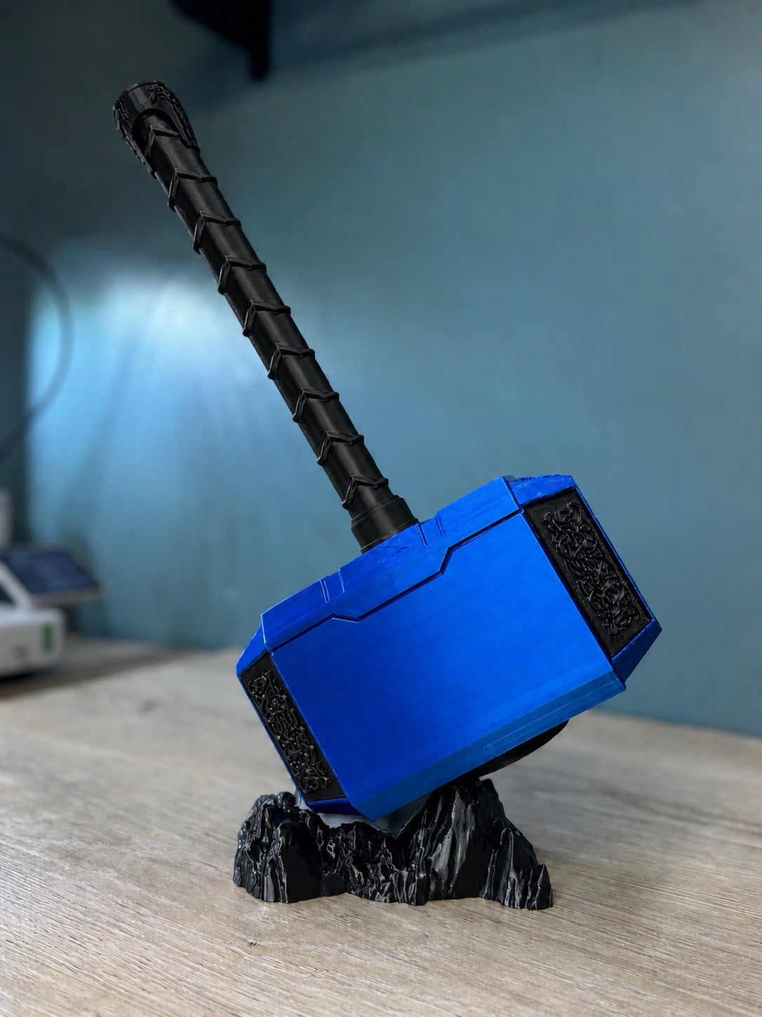YOUR LOGO & COLORS Thor Hammer Mjolnir & Rock Gift Man Cave Office Desk Display