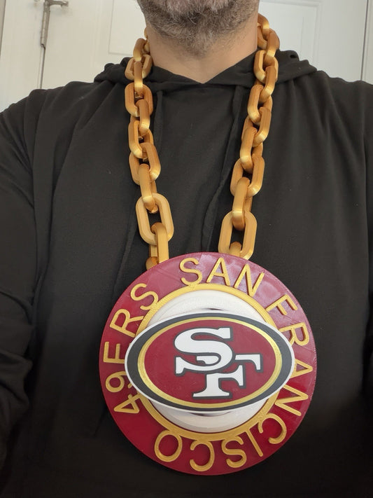 San Francisco 49ers Spinning Chain Pendant Necklace