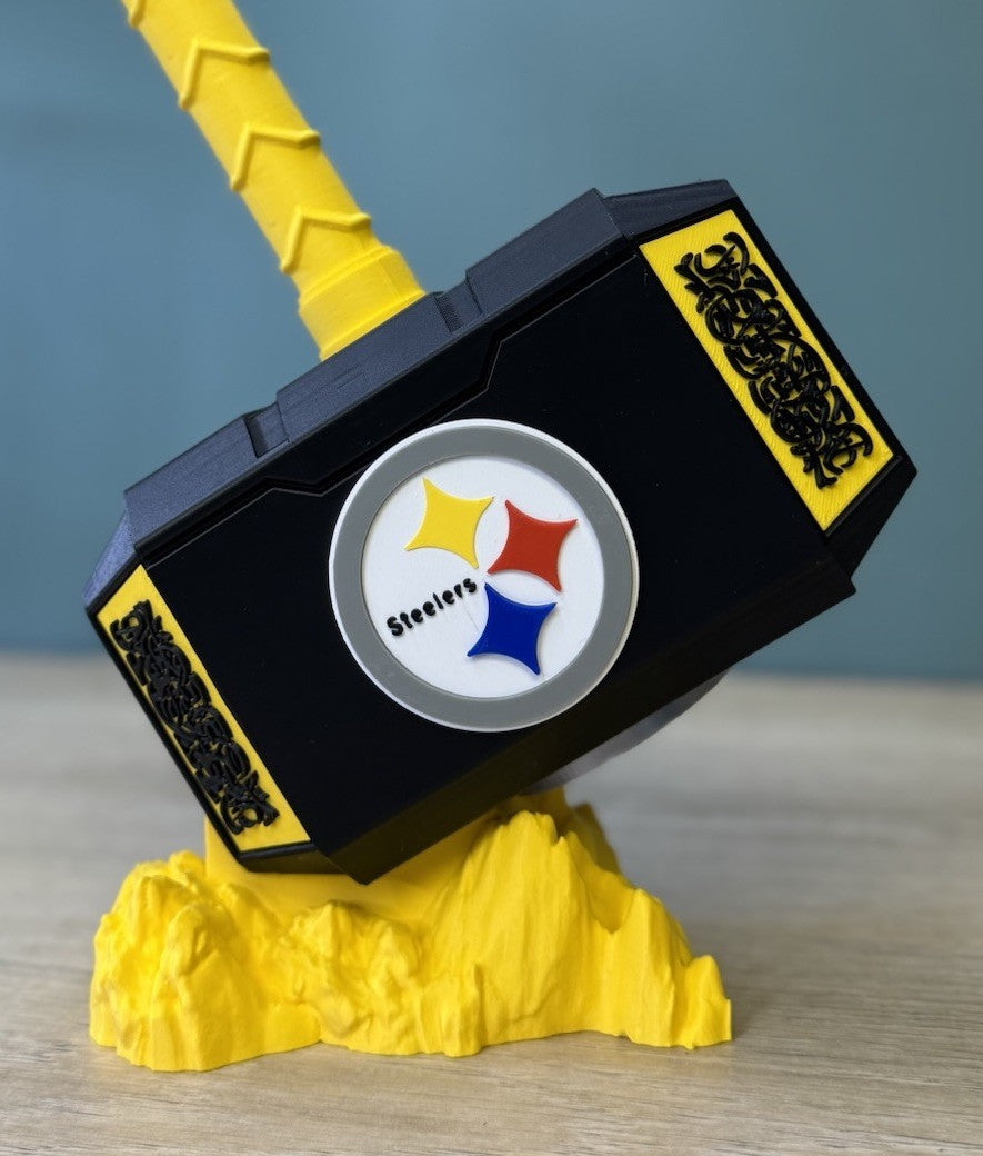 Pittsburgh Steelers Thor Hammer Rock Fan Gift Man Cave Decor Office Desk Display