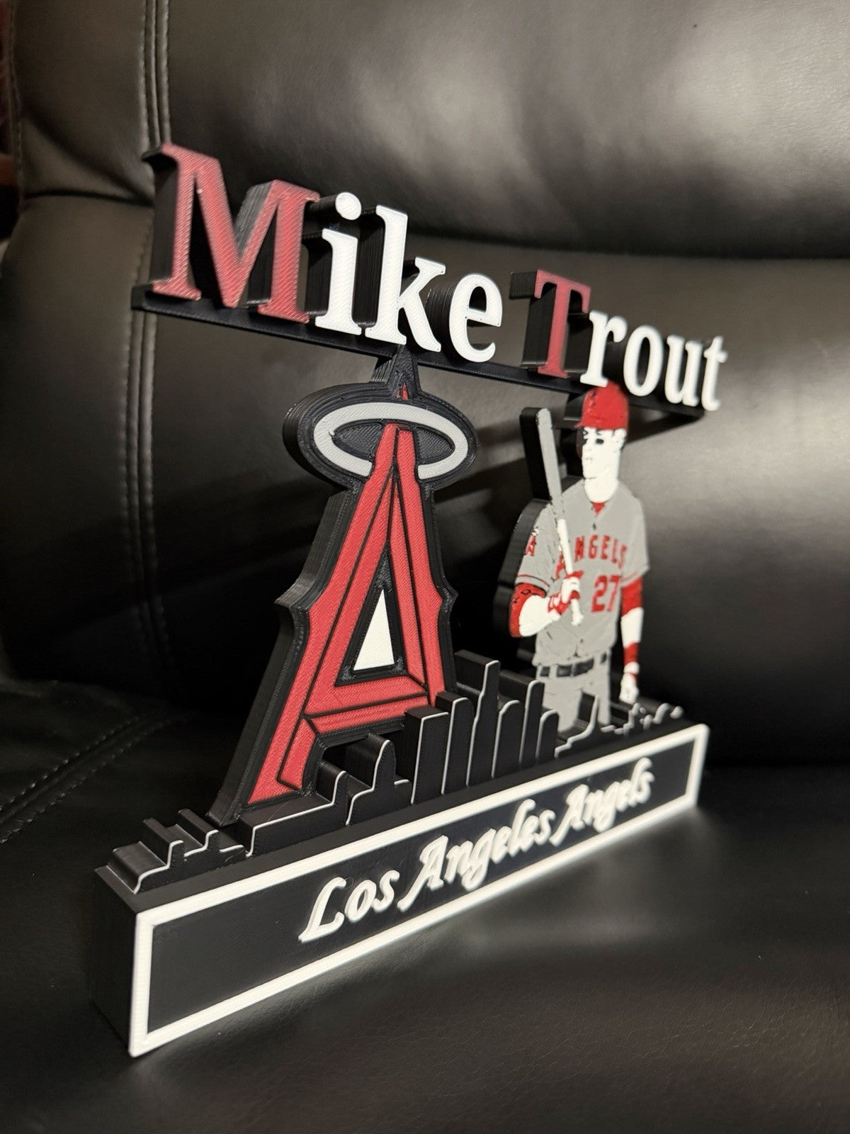 Los Angeles Baseball Star #27 Skyline Desktop Display 3D Printed Art 9-10” Wide
