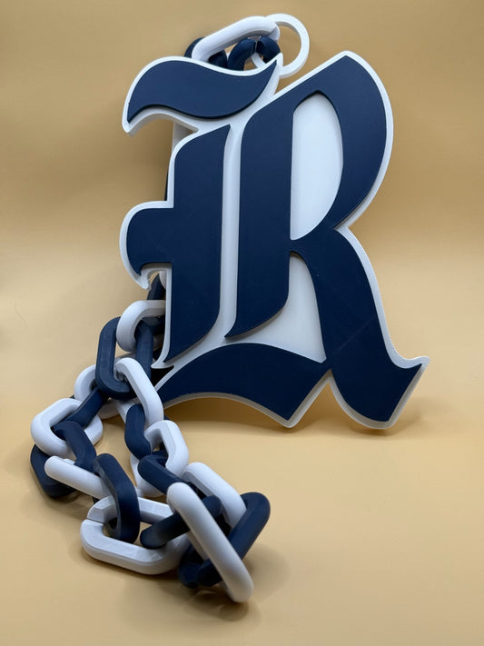 Rice Owls Logo Necklace Oversized Turnover Chain HandMade 3D Printed