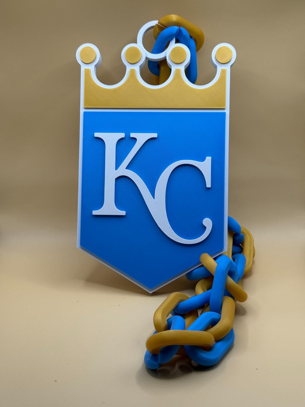 Kansas City Royals Oversized Logo Necklace Turnover Chain Handmade 3D Printed