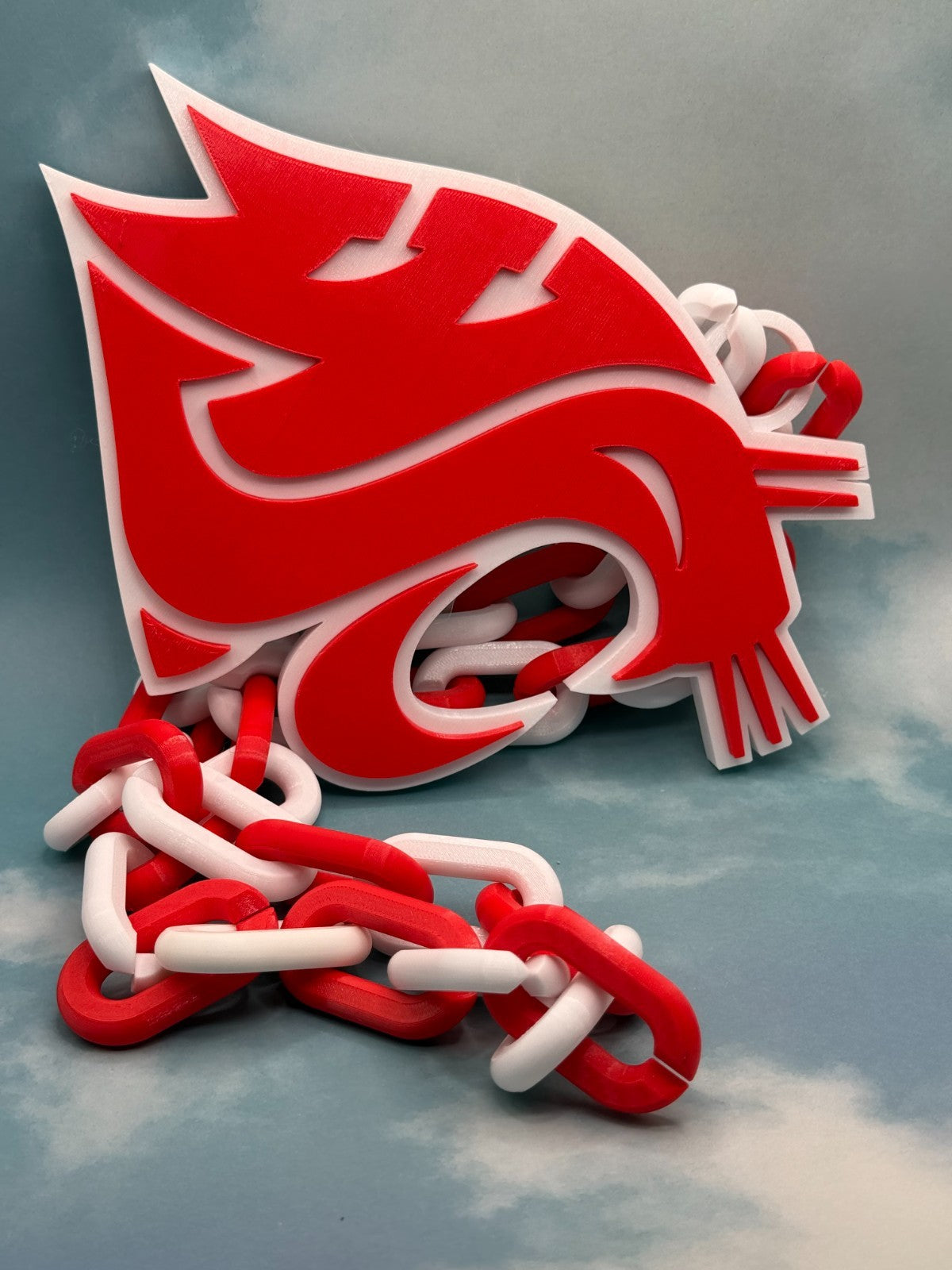 Washington State Cougars Logo Oversized Fan Necklace, Pendant Chain