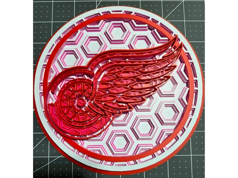 Detroit Red Wings Wall Art Or Display 3D printed Dimensional Mosaic
