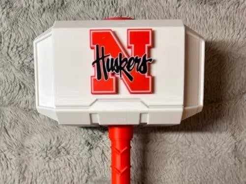 College Nebraska Cornhuskers Themed Mjolnir Thor's Hammer