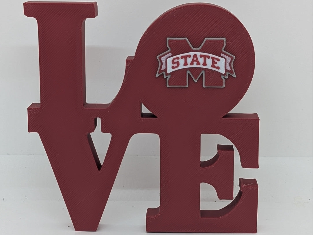 Mississippi State University Love Park Sign 3D Printed Wall Sign