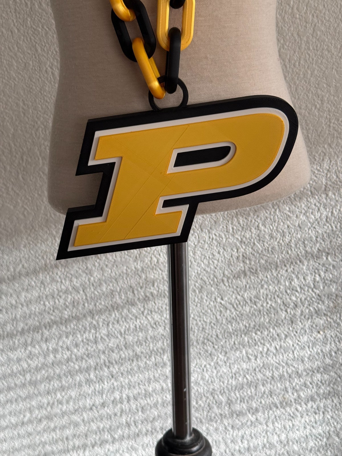 Purdue Boilermakers Logo Oversized Necklace Pendant Chain Handmade 3D Printed