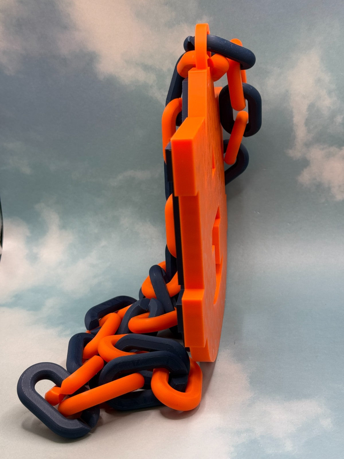 Auburn Tigers Logo Oversized Necklace Pendant Turnover Chain Handmade 3D Printed
