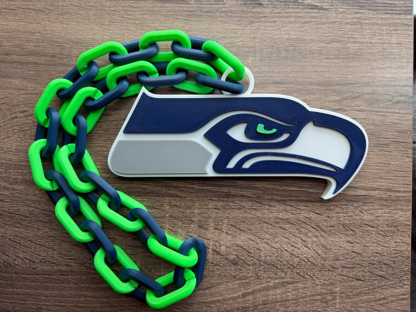 Seattle Seahawks Oversized Necklace, Hype Chain [Made To Order]