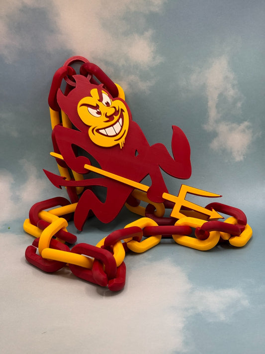 Arizona State Sun Devils Fan Oversized Necklace Pendant & Chain "Fear The Fork"
