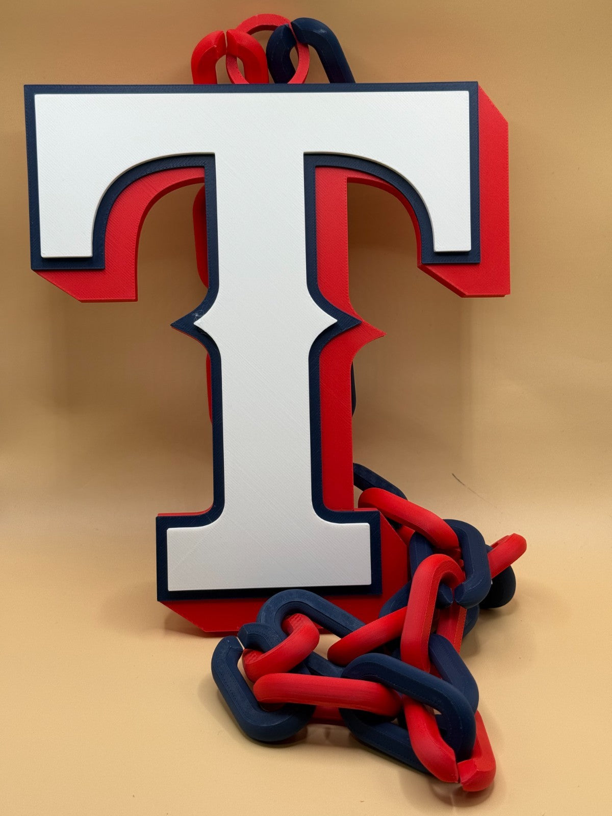 Texas Rangers Oversized Turnover Chain Necklace Pendant HandMade 3D Printed