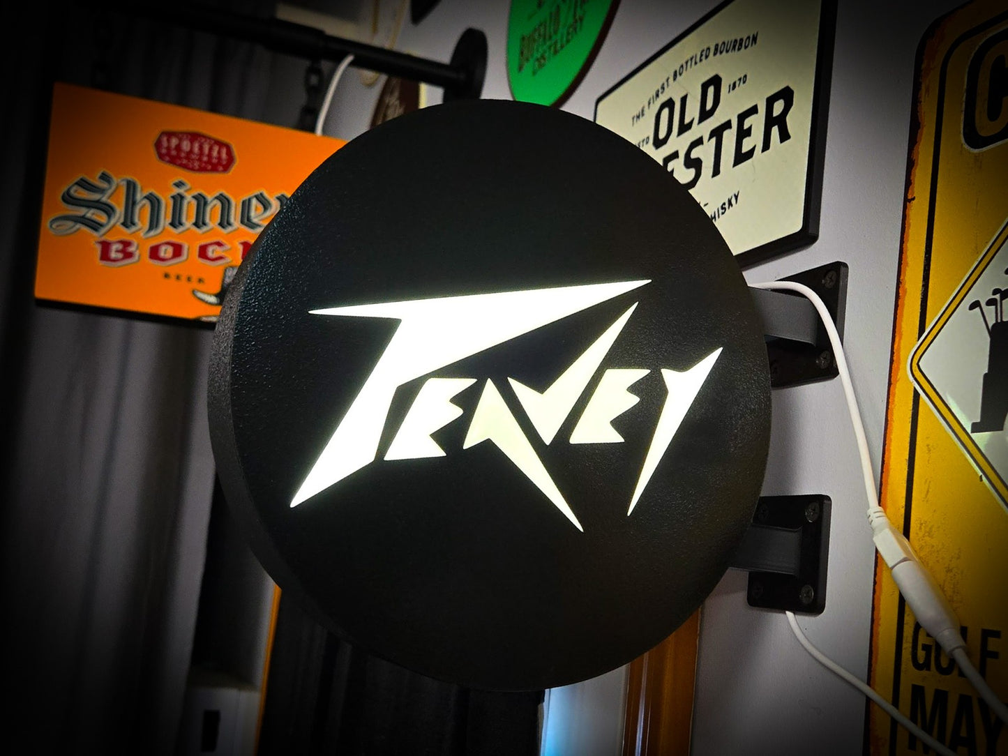PEAVEY 12 Inch Light Box LED Sign 3D Printed Wall Decor Man Cave Garage