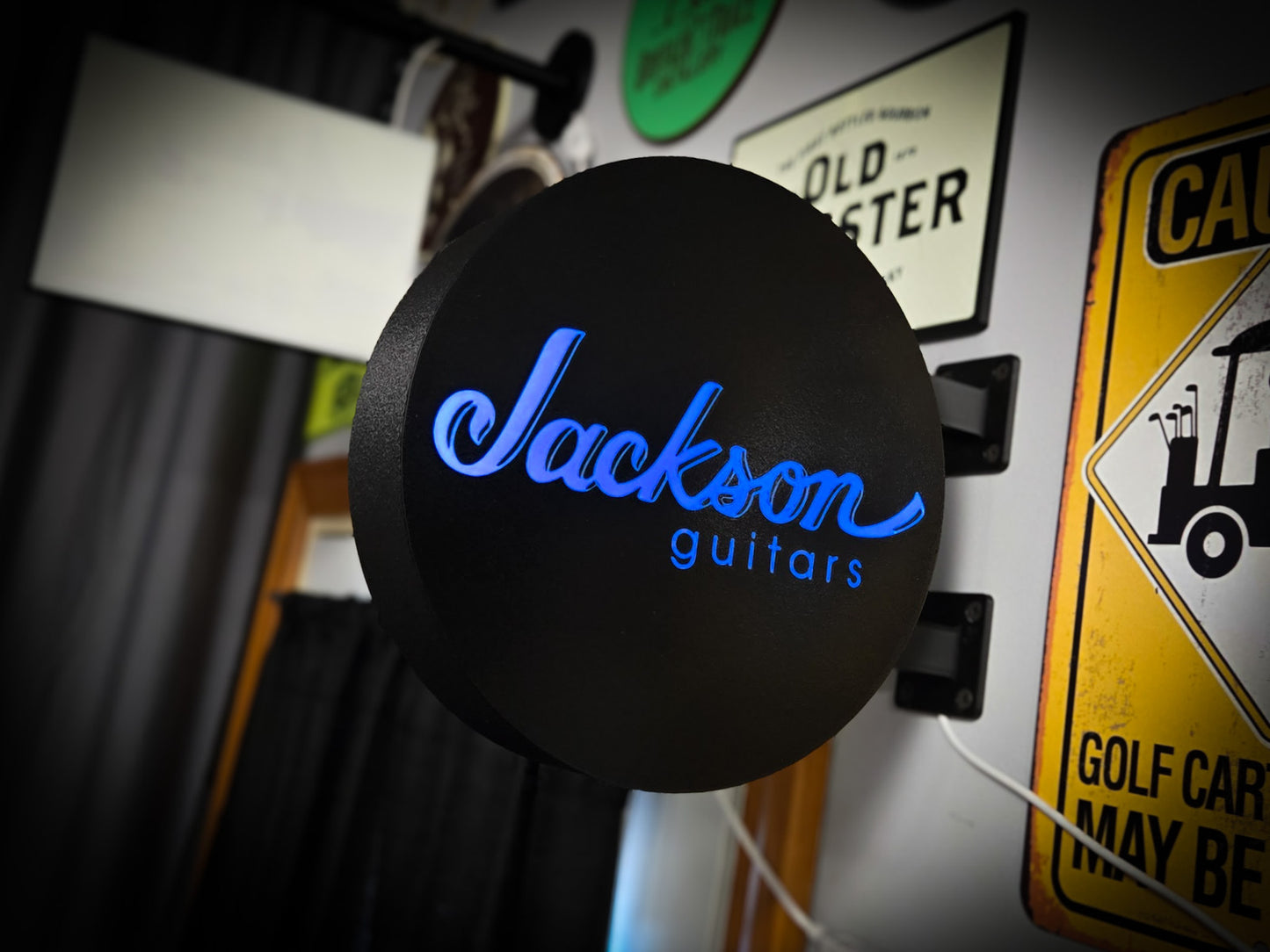 JACKSON GUITARS 12 Inch Light Box LED Sign 3D Printed Wall Decor Man Cave Garage
