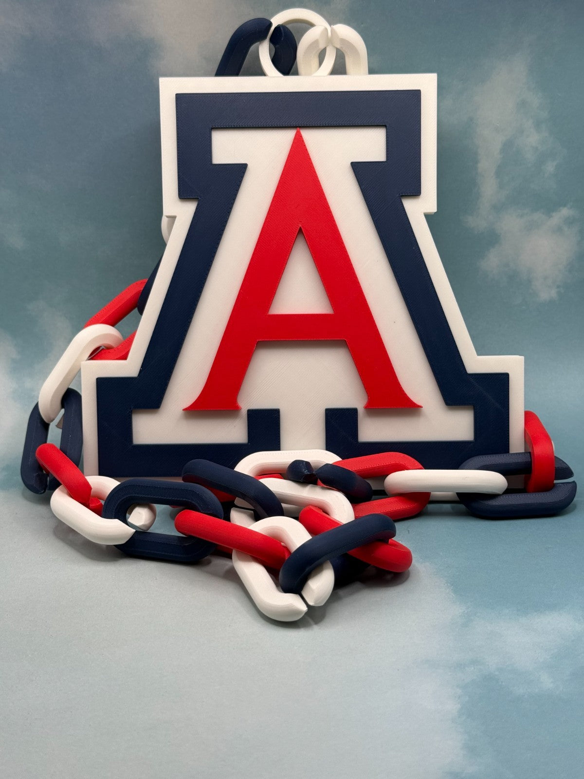 Arizona Wildcats Oversized Logo Necklace Turnover Chain HandMade 3D Printed