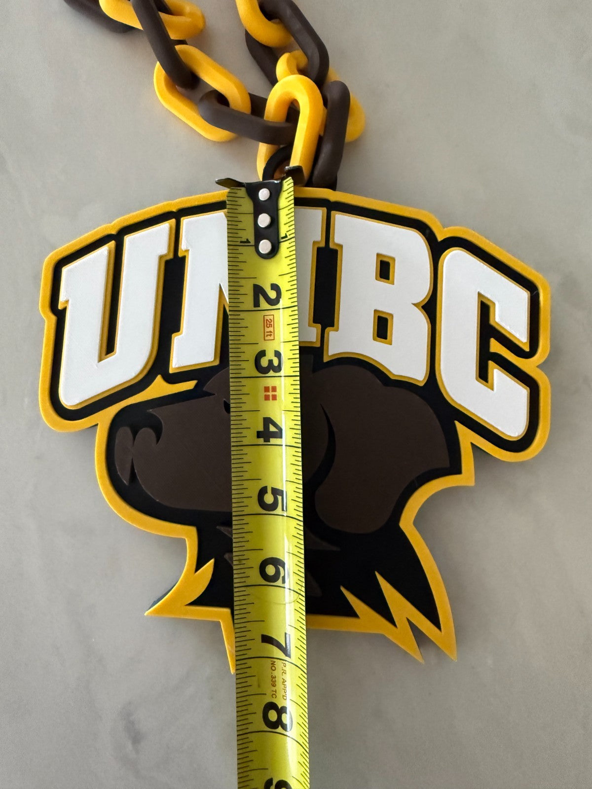UMBC Retrievers Oversized Necklace, Hype Chain Logo Necklace 3D Printed Handmade
