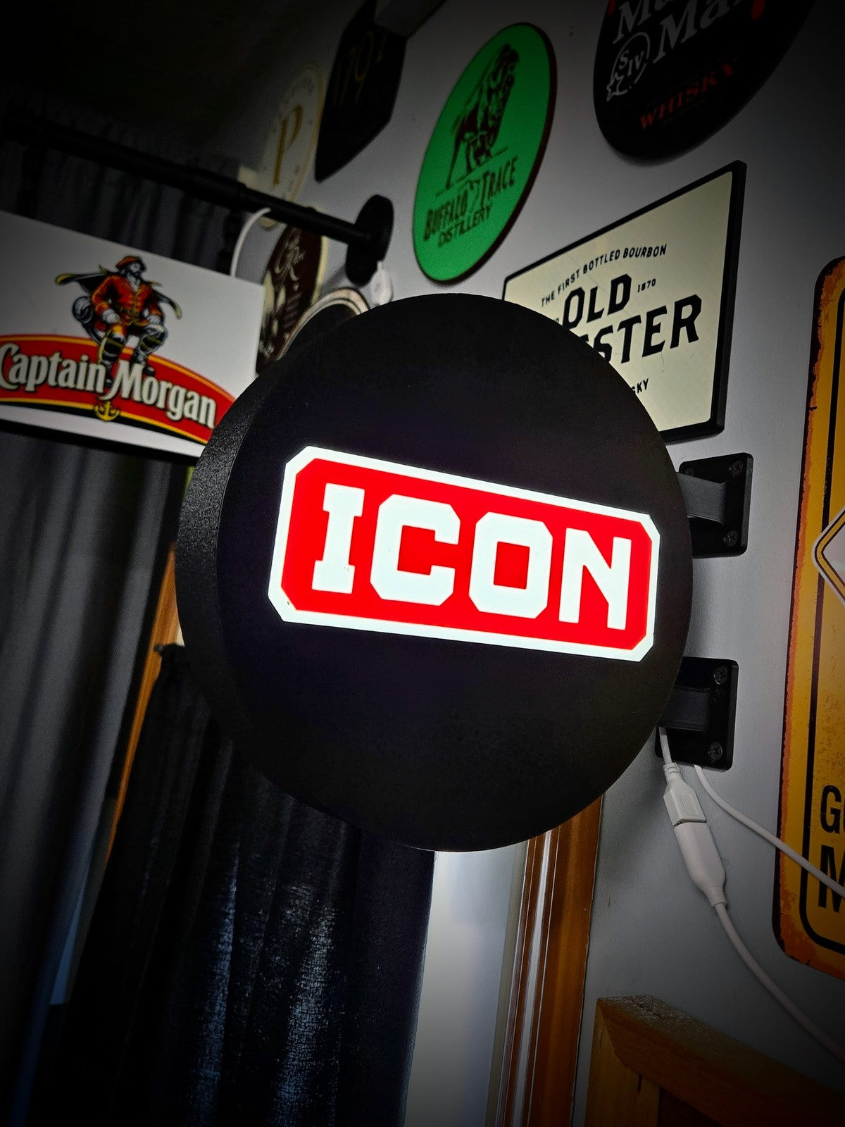 ICON TOOLS 12 Inch Light Box LED Sign 3D Printed Wall Decor Man Cave Garage