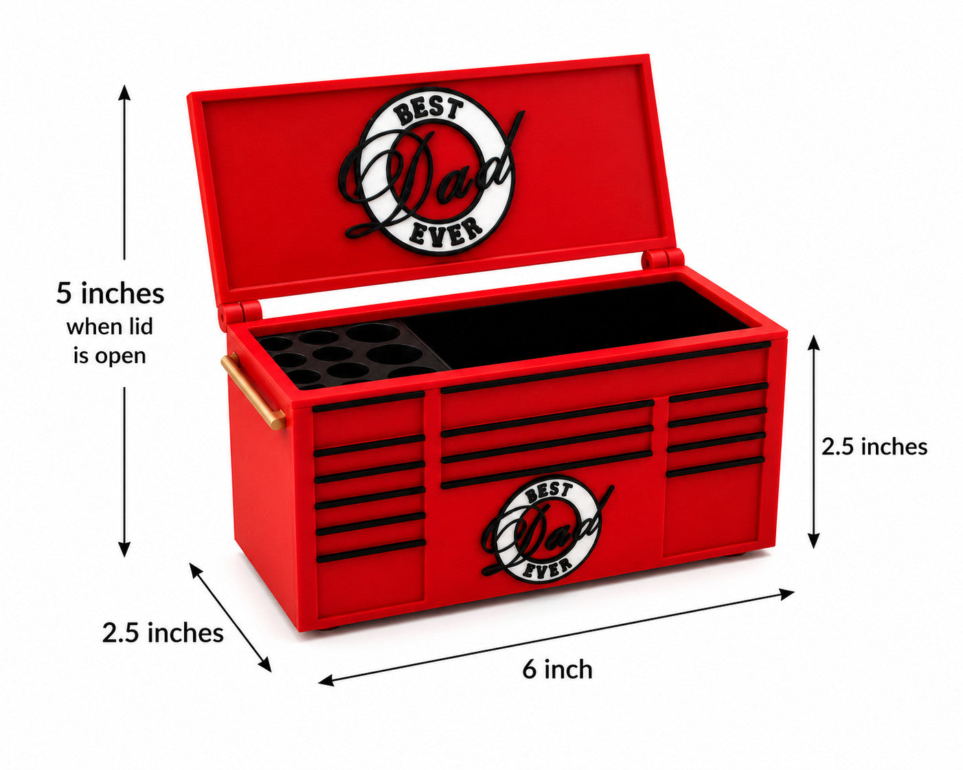 Toolbox Desk Organizer Best Dad | Father's Day Gift | Pen Holder & Storage Box
