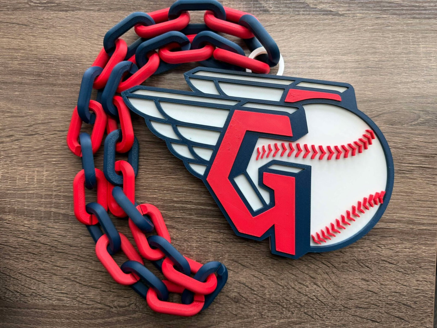 Cleveland Guardians V2 Oversized Necklace, Pendant Chain