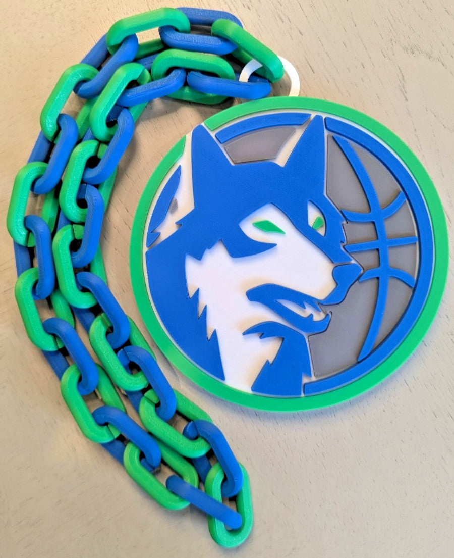 Minnesota Timberwolves Retro V1 Over-Sized Necklace Logo Pendant Hype Chain