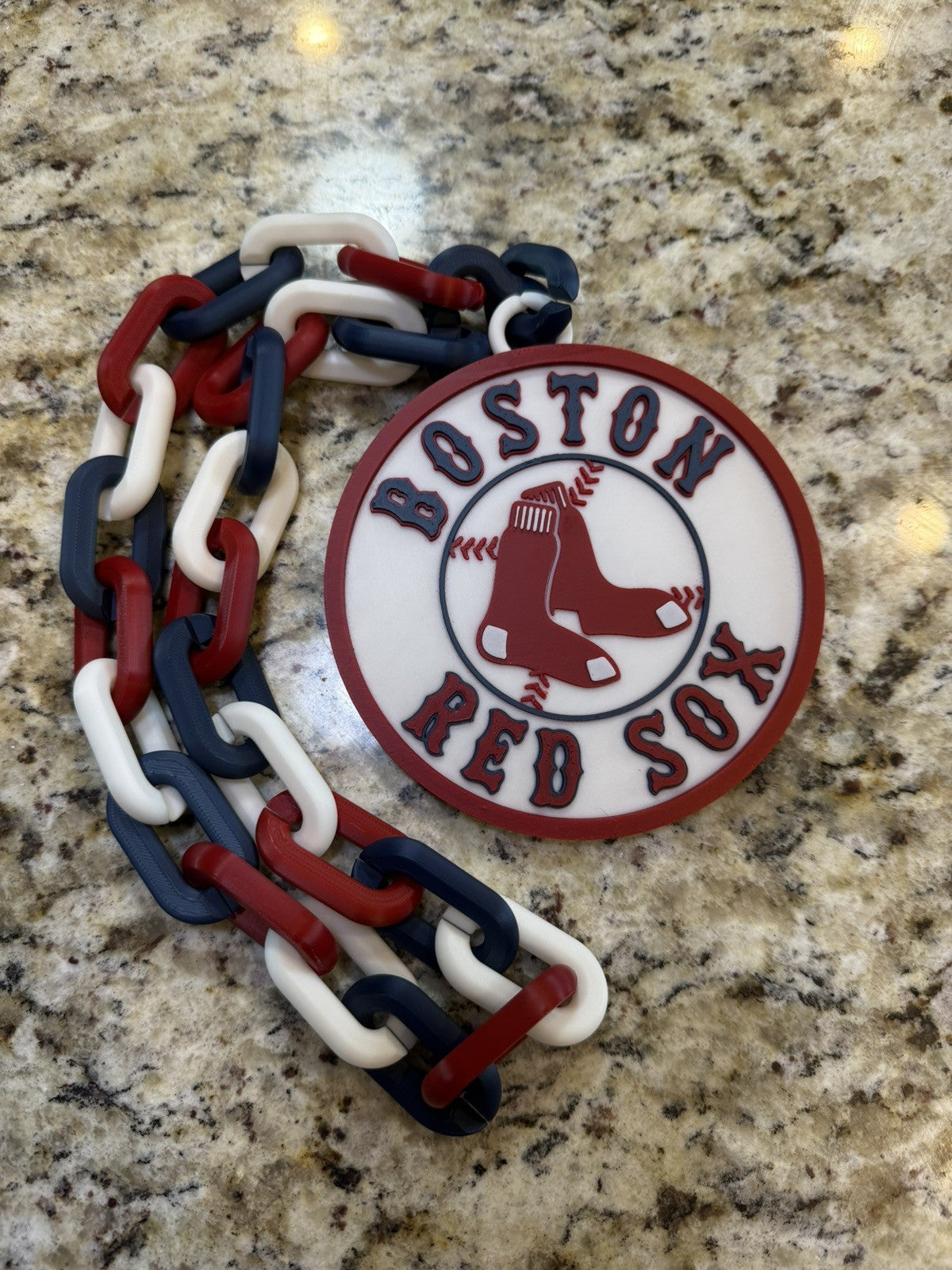 Boston Red sox hype chain. 3d printed. MLB baseball. Pla plastic.