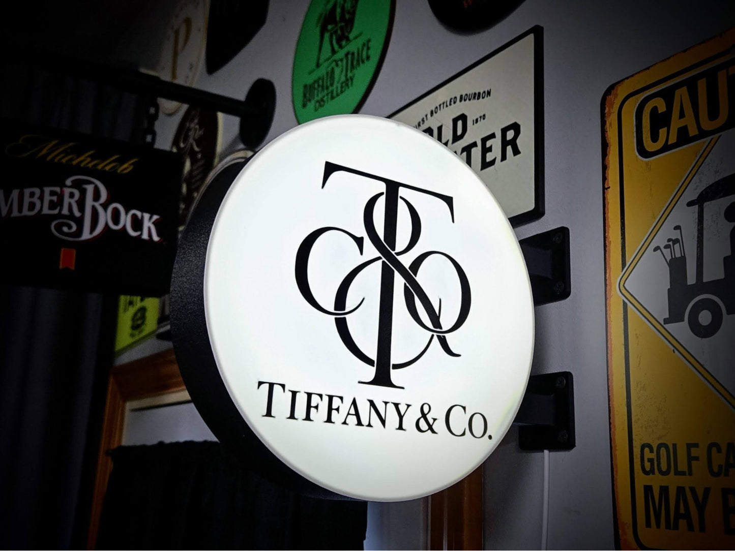 TIFFANY & CO. 12 Inch Light Box LED Sign 3D Printed Wall Decor Man Cave Garage
