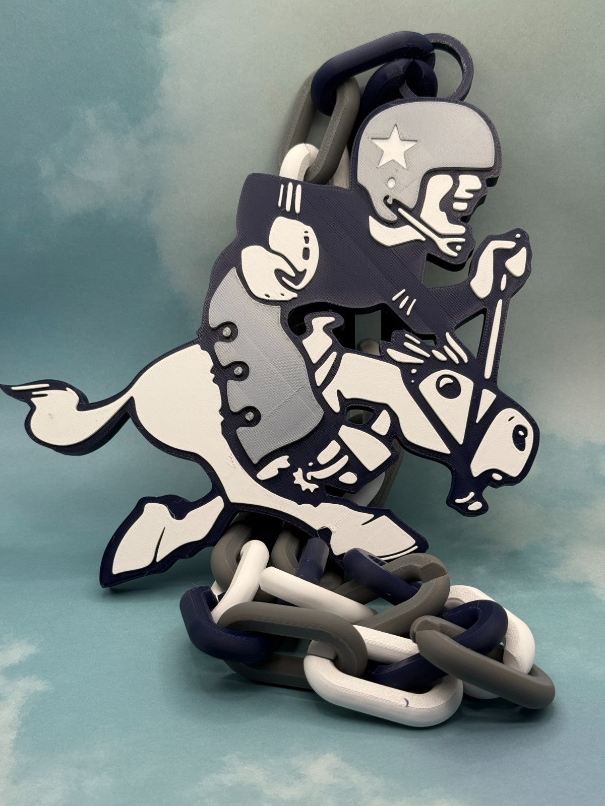 Dallas Cowboys Vintage Logo Oversized Fan Chain Necklace “Let's Go Cowboys!”