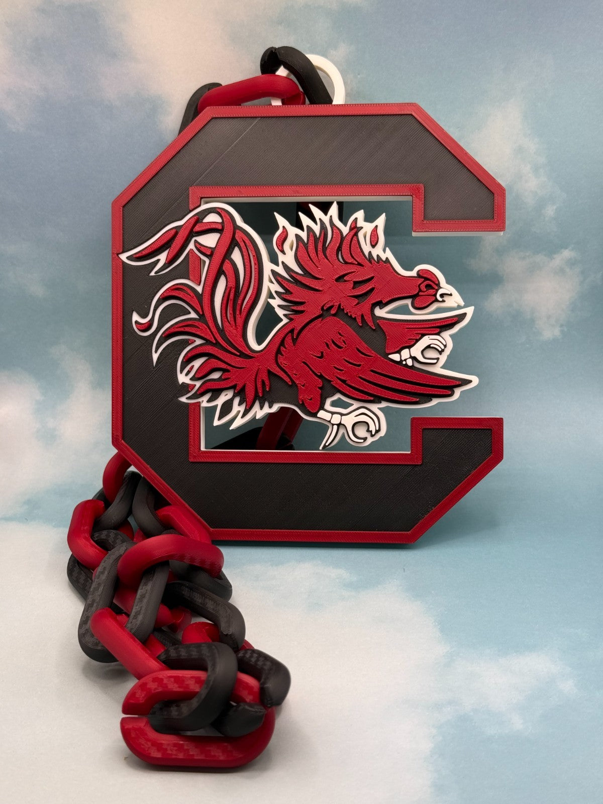 South Carolina Gamecocks Logo Oversized Necklace Hype Chain Handmade 3D Printed