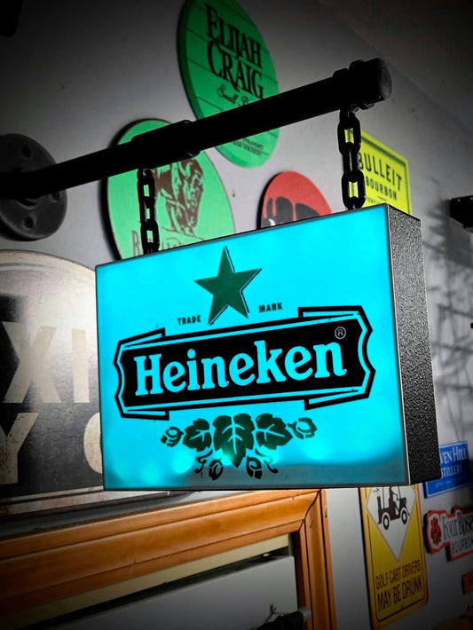 XL Heineken Hanging LED Light Box | Double Sided Beer Bar Sign Decor