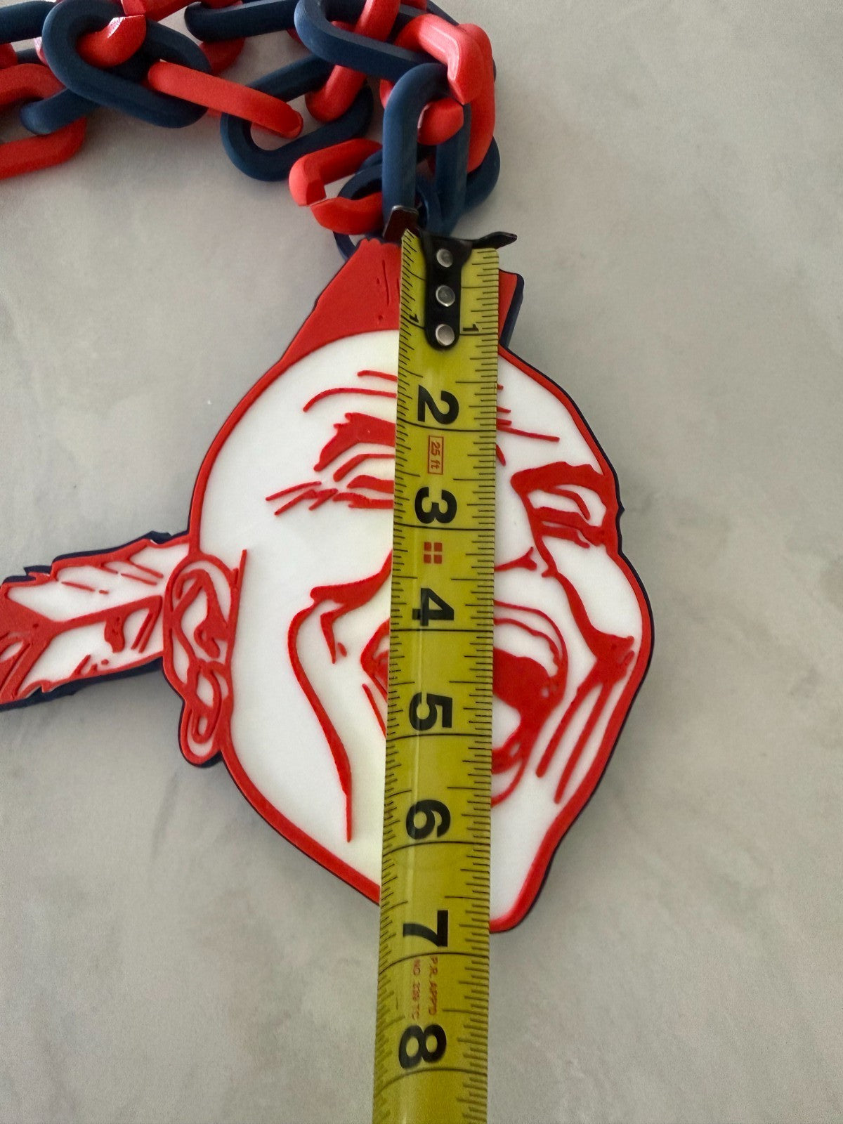 Atlanta Braves Logo Oversized Necklace Pendant Turnover Chain Handmade 3D Print