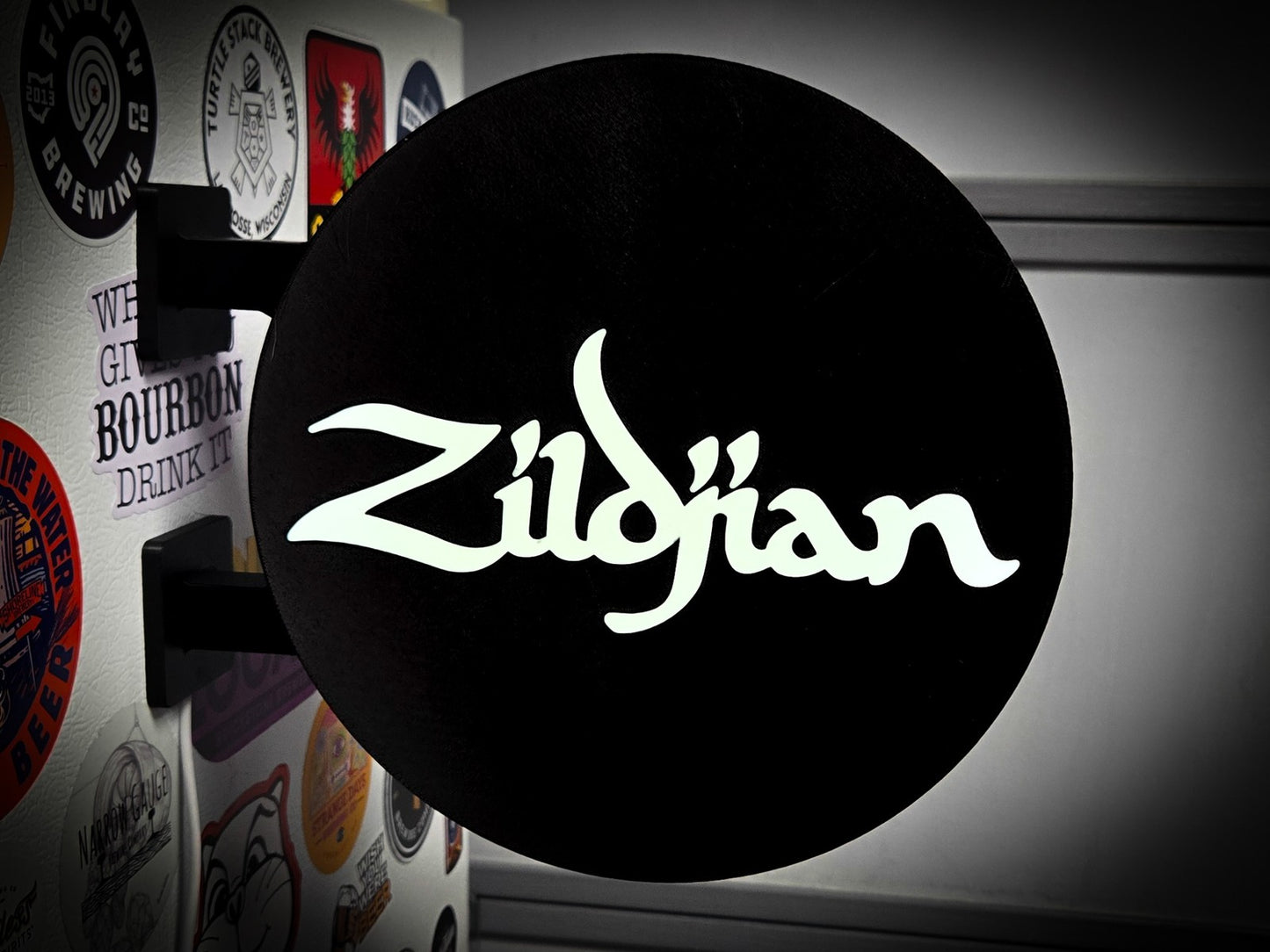 ZILDJIAN Cymbals 12 Inch Light Box LED Sign 3D Printed Wall Decor Man Cave