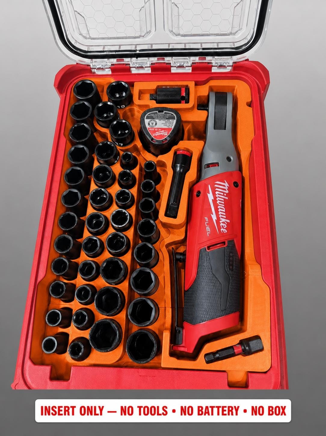 Milwaukee Packout Insert for M12 Fuel 3/8 in. High Speed Ratchet + 43pc Socket