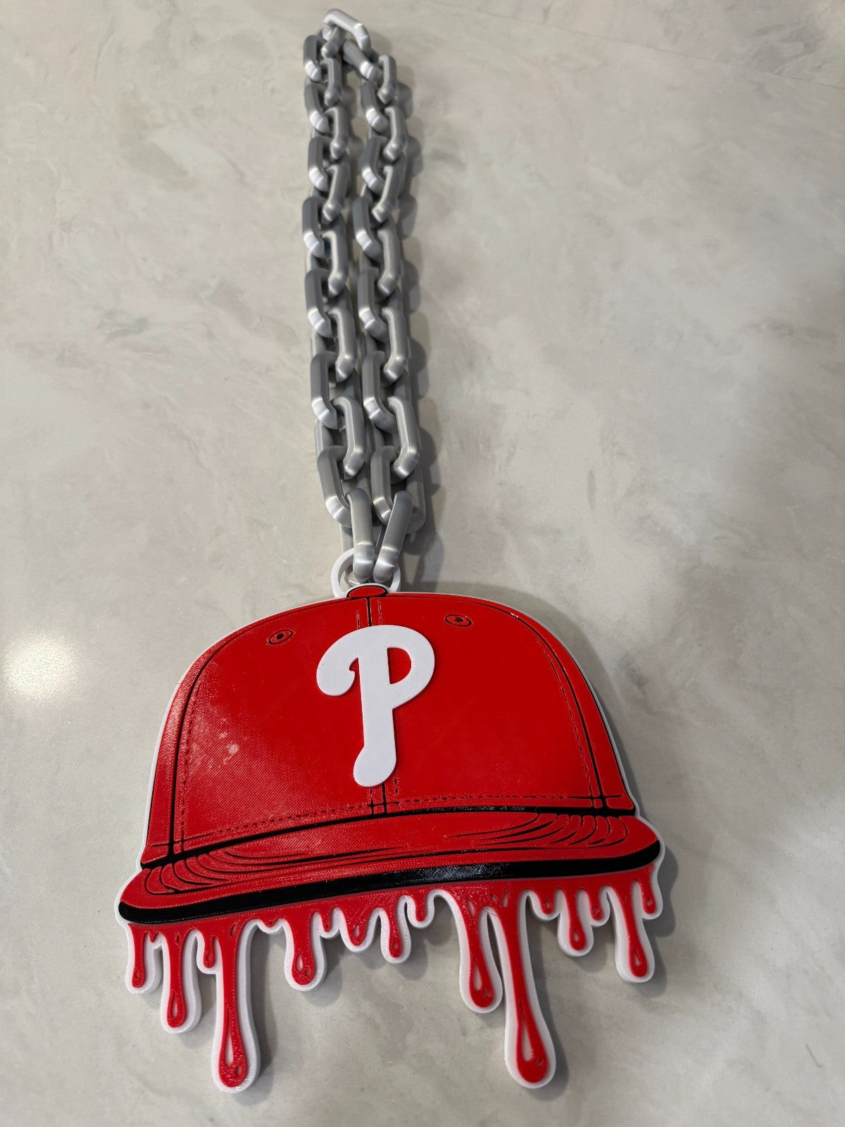Philadelphia Phillies Drip Baseball Cap Oversized Fan Hype Chain "Go Phils"