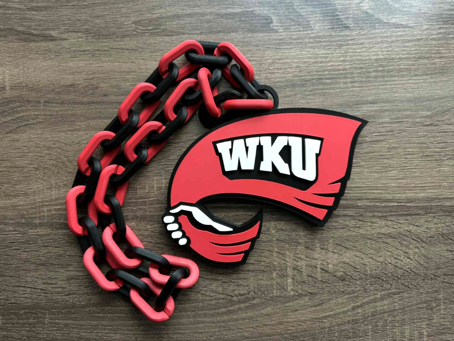 Western Kentucky Hilltoppers Logo Oversized Necklace, Pendant Chain