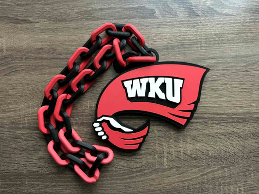 Western Kentucky Hilltoppers Logo Oversized Necklace, Pendant Chain
