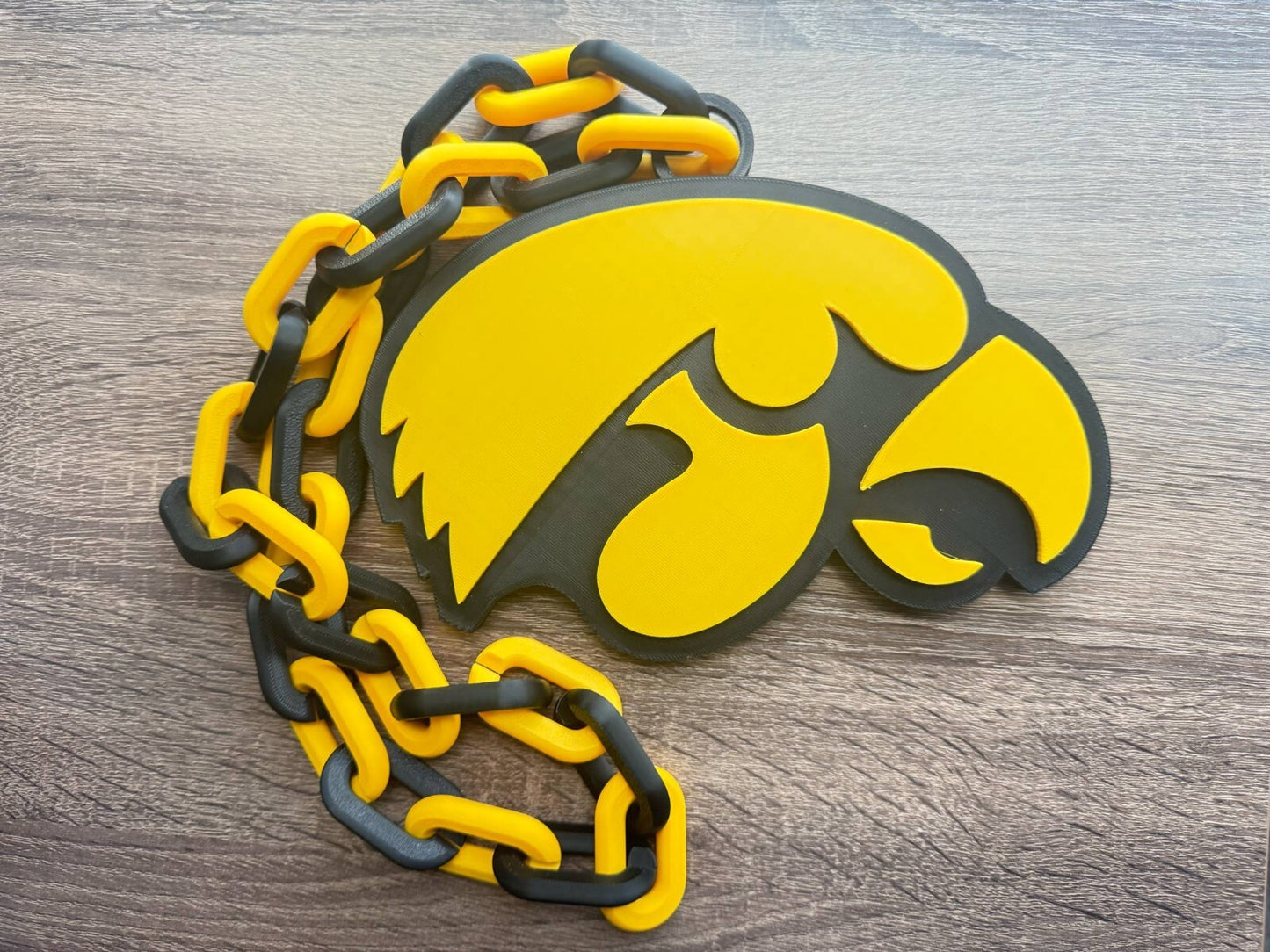 Iowa Hawkeyes Oversized Necklace, Hype Chain Chain [Made To Order]