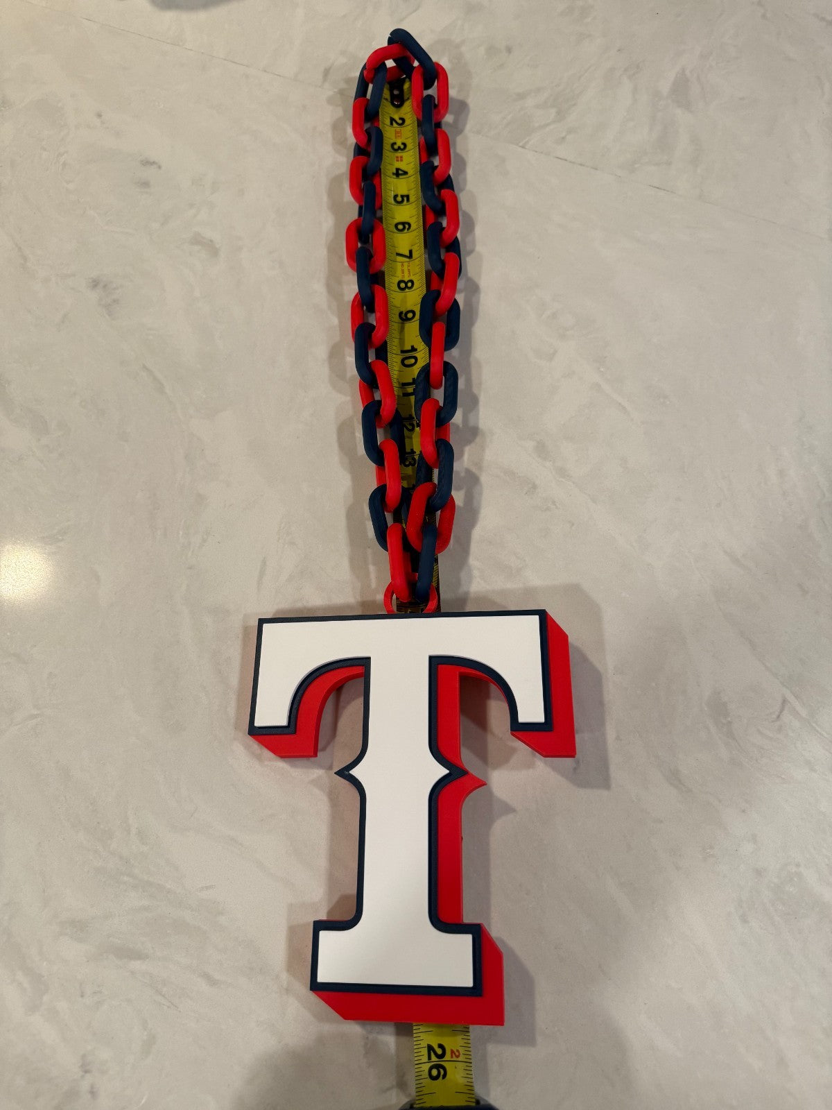 Texas Rangers Oversized Turnover Chain Necklace Pendant HandMade 3D Printed