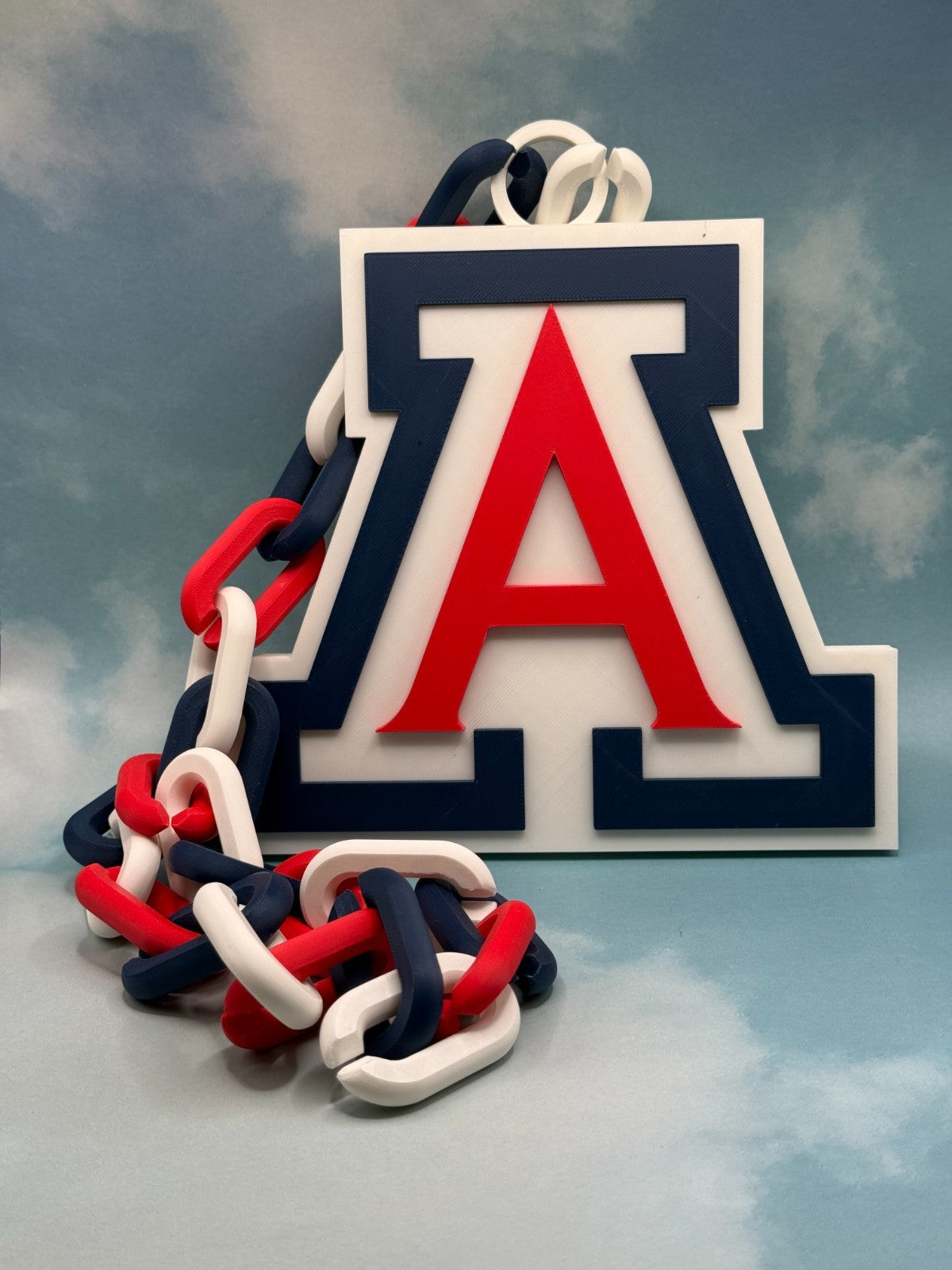 Arizona Wildcats Oversized Logo Necklace Turnover Chain HandMade 3D Printed
