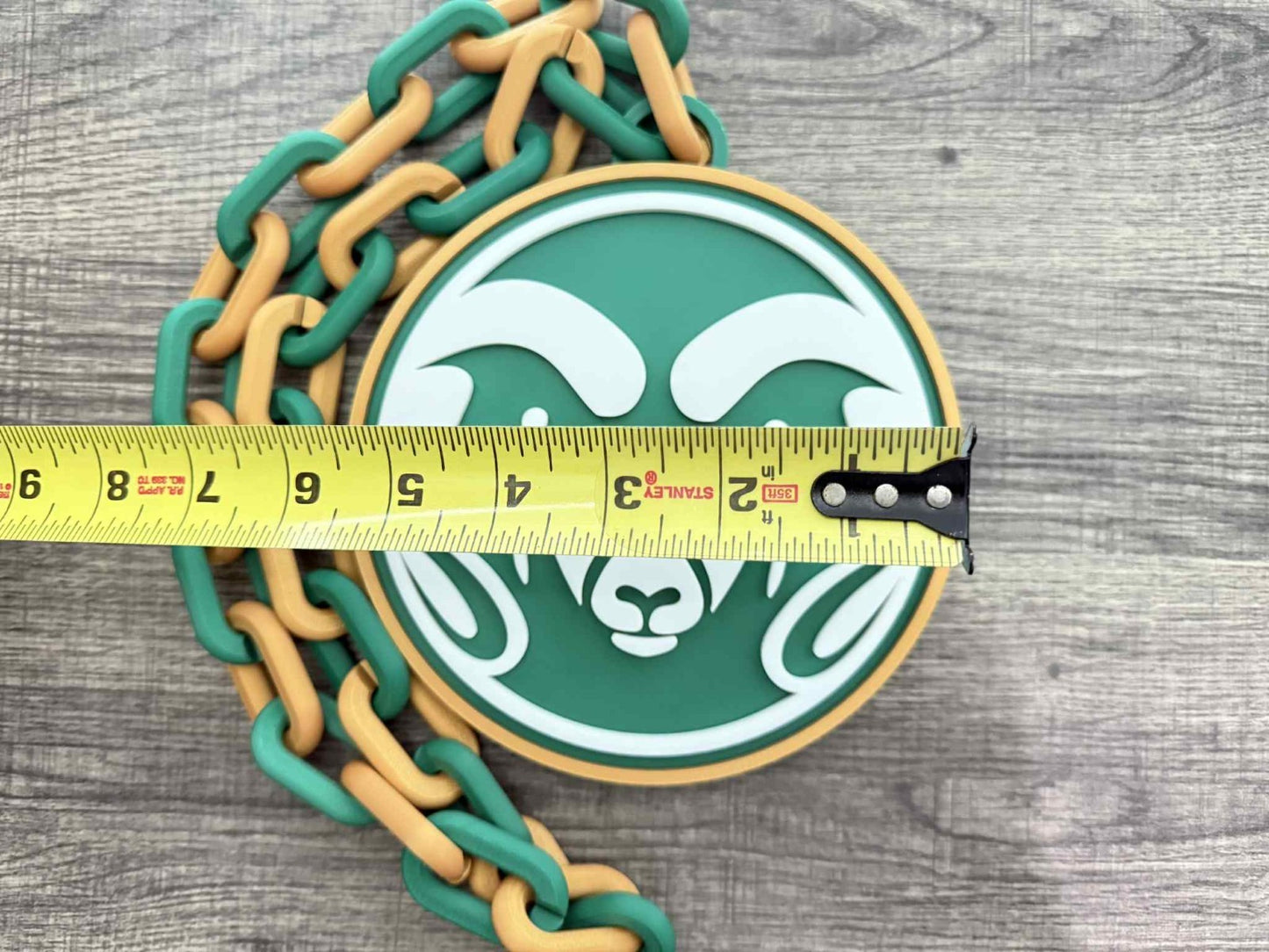 Colorado State Rams Logo Oversized Necklace, Pendant Chain [Made To Order]