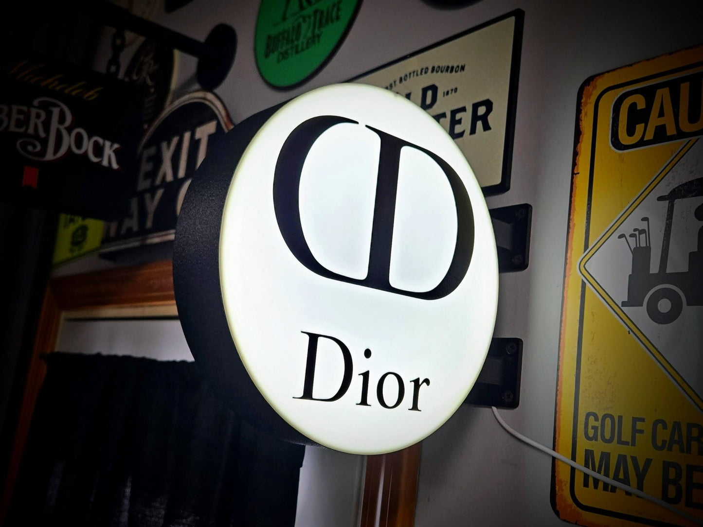 DIOR 12 Inch Light Box LED Sign 3D Printed Wall Decor Man Cave Garage