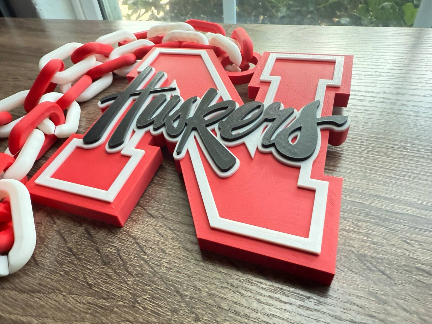 Nebraska Cornhuskers Oversized Necklace, Hype Chain [Made To Order]