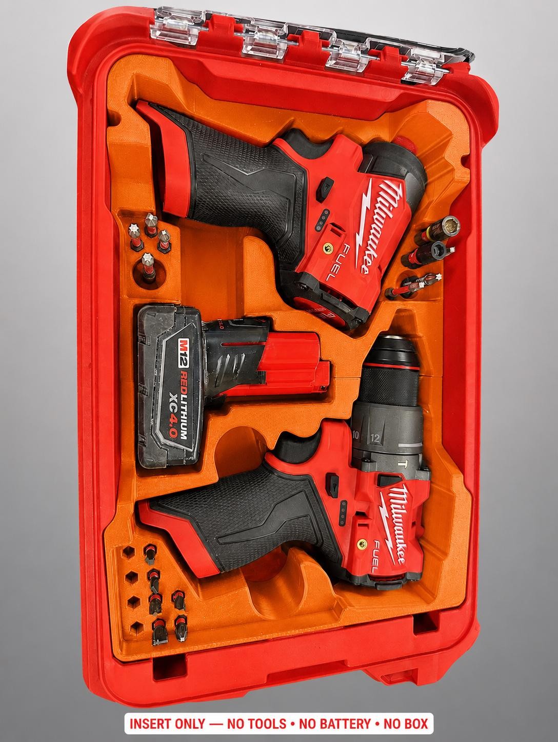 Milwaukee Packout Insert for M12 Fuel 1/2 in Hammer Drill + 1/4 in Impact Driver