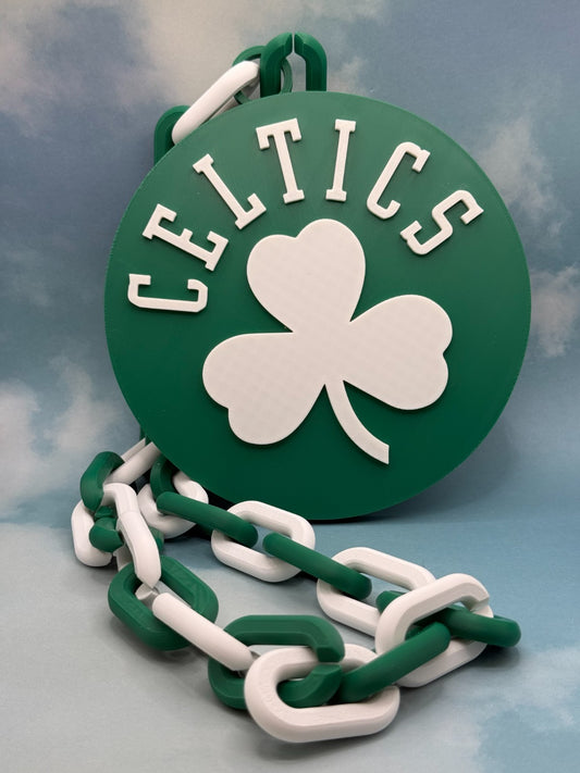 Boston Celtics Fan Chain Necklace 3D Printed Oversized NBA Turnover Chain Green