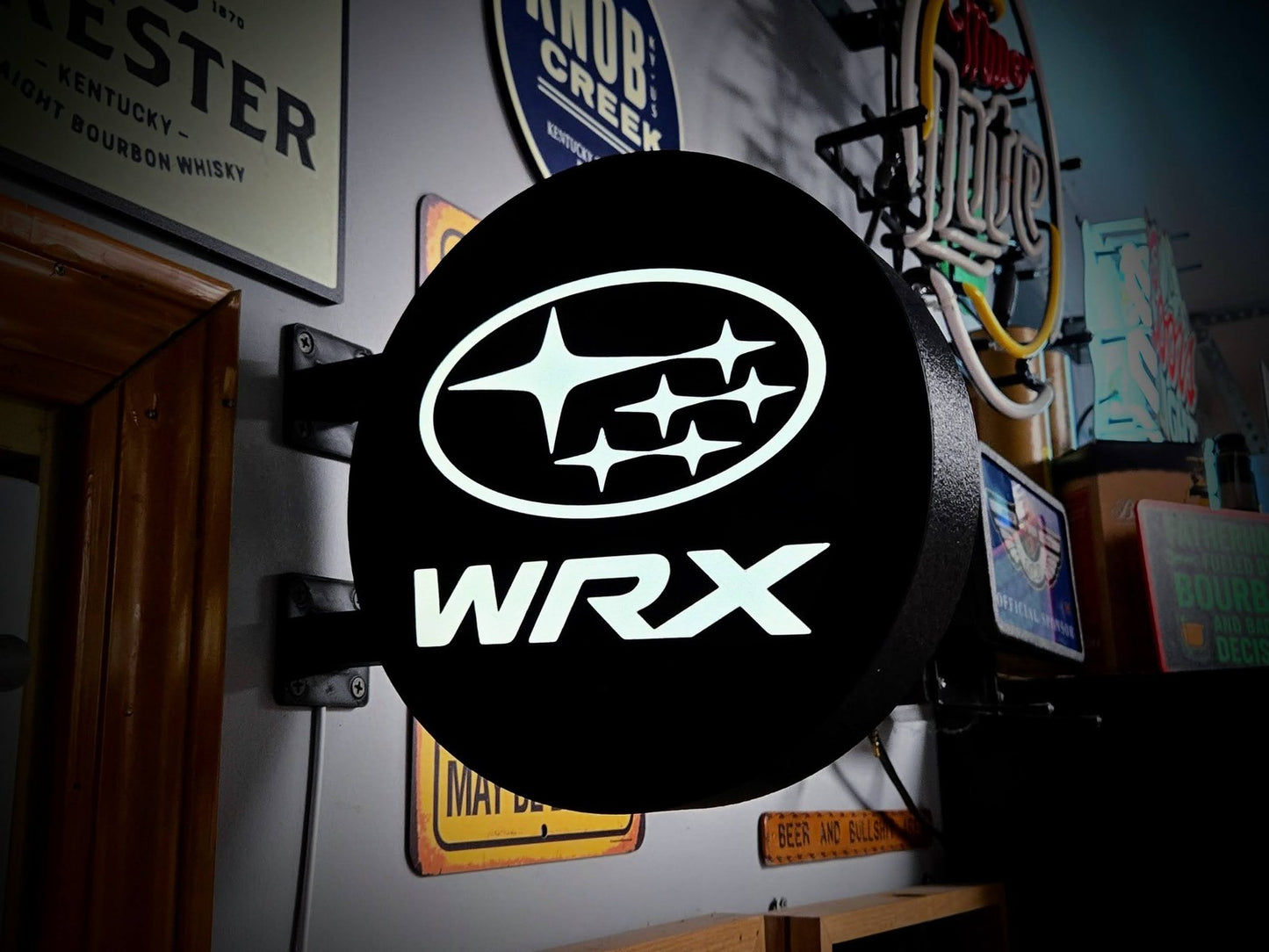 SUBARU WRX 12 Inch Light Box LED Sign 3D Printed Wall Decor Man Cave Garage