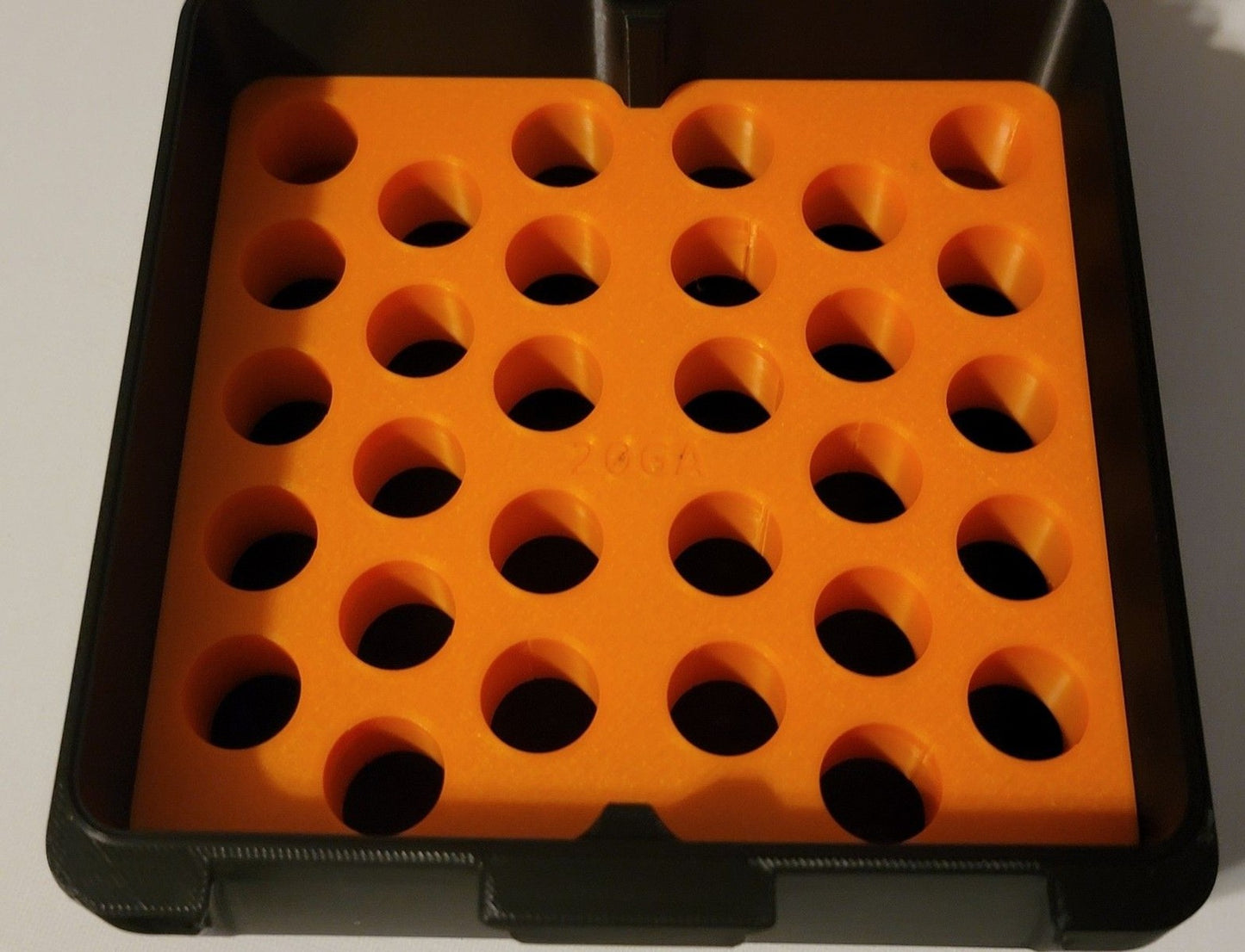 20 Gauge Ammo Box Snap Lock 3" 30 rd Large Storage Black / Orange Combo Pla