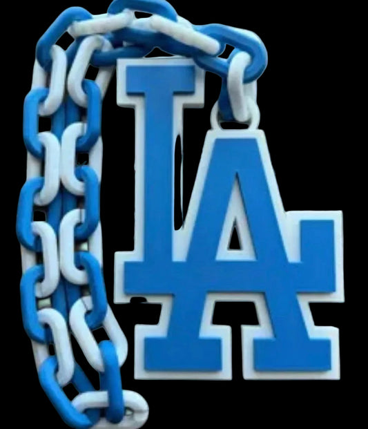 OVERSIZED LA DODGER HYPE Medallion W 42 Inch 3d Printed Chain Necklace