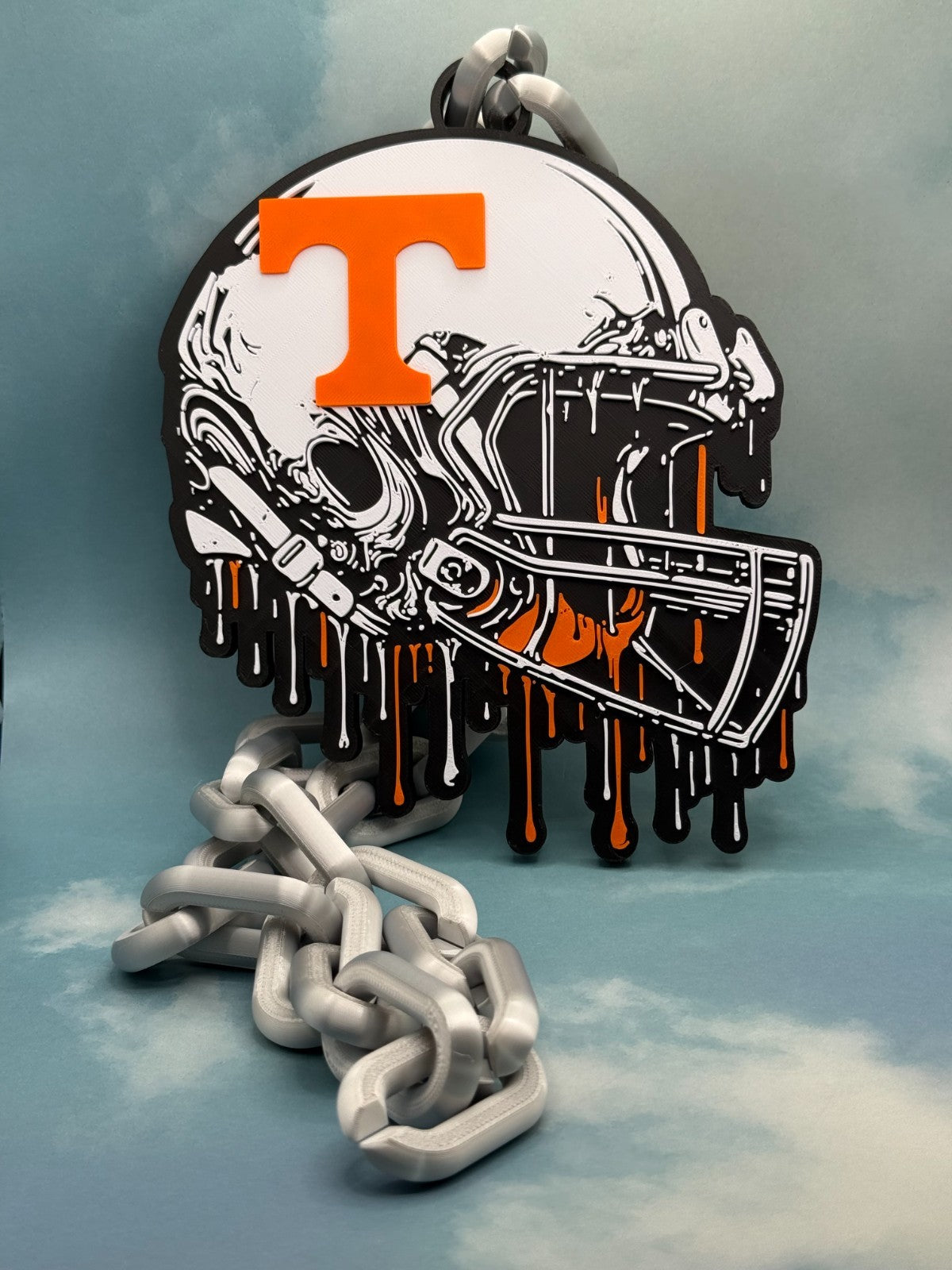 Tennessee Volunteers Oversized Helmet & Drip Hype Chain 'Go Vols' Handmade