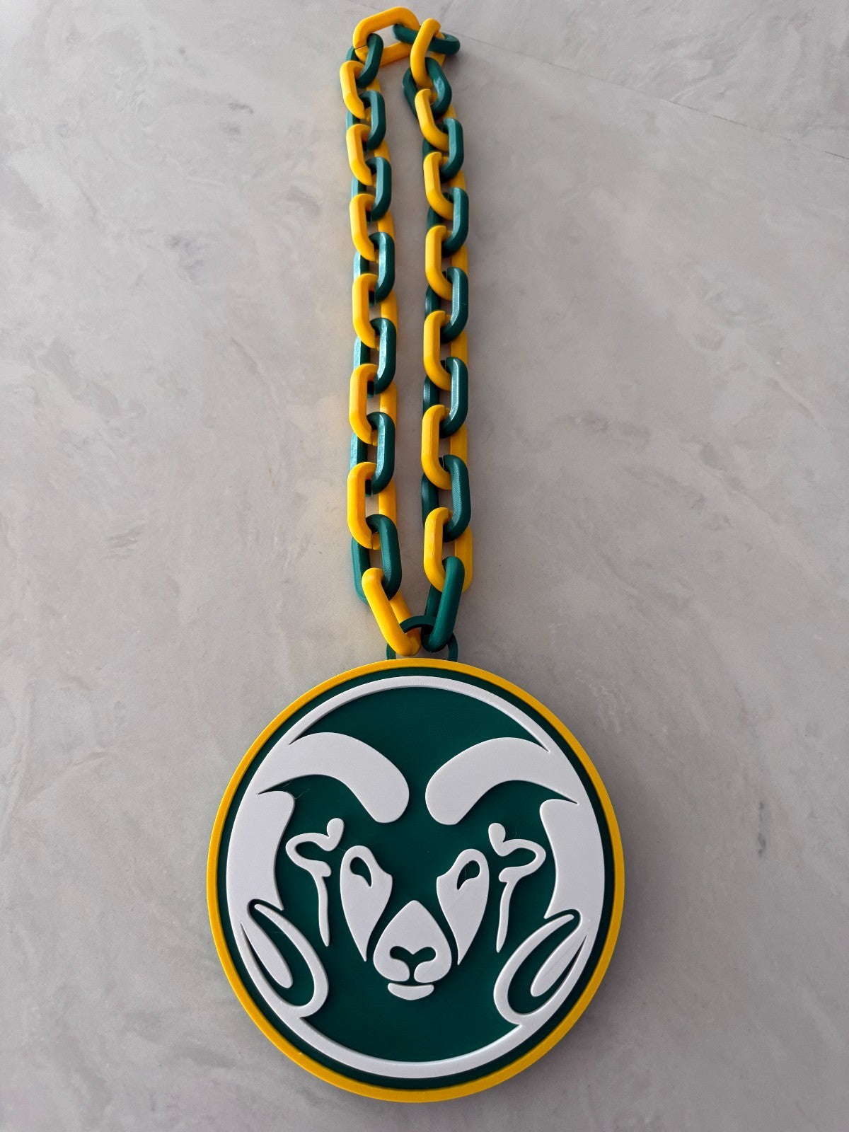 Colorado State Rams Logo Oversized Necklace, Pendant Chain